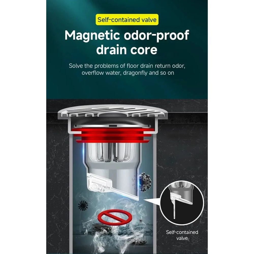 Odor Proof Floor Drain Valve Backflow Preventer 6