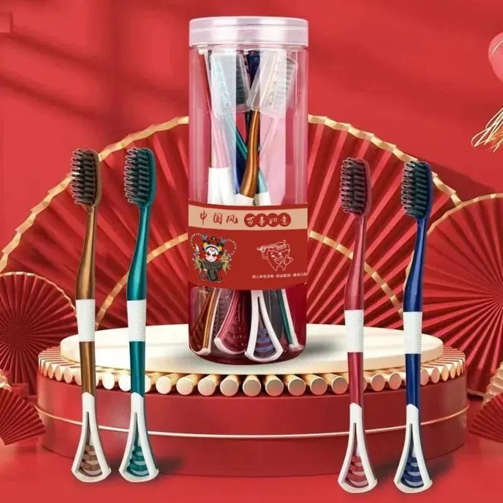 Soft Charcoal Toothbrush Set With Tongue Scraper 0