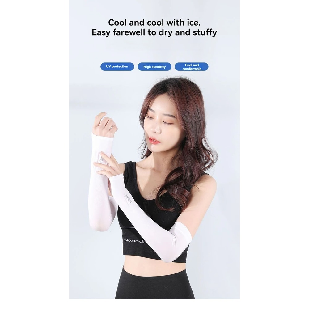 Cooling Silk Arm Sleeves For Women Sun Protection 6
