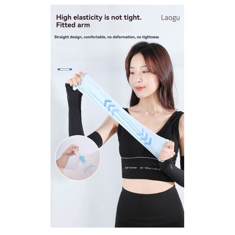 Cooling Silk Arm Sleeves For Women Sun Protection 10