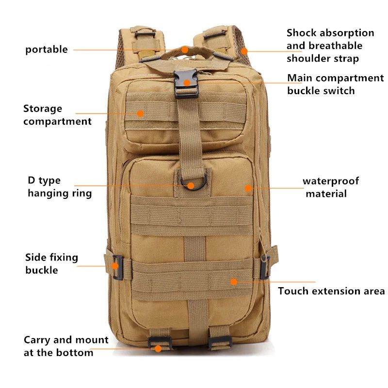 Tactical Outdoor Camouflage Backpack 11