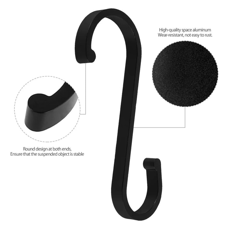 Heavy Duty Metal S Hooks Set 4