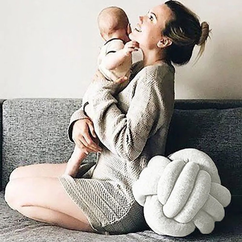 Knotted Plush Ball Throw Pillow 7