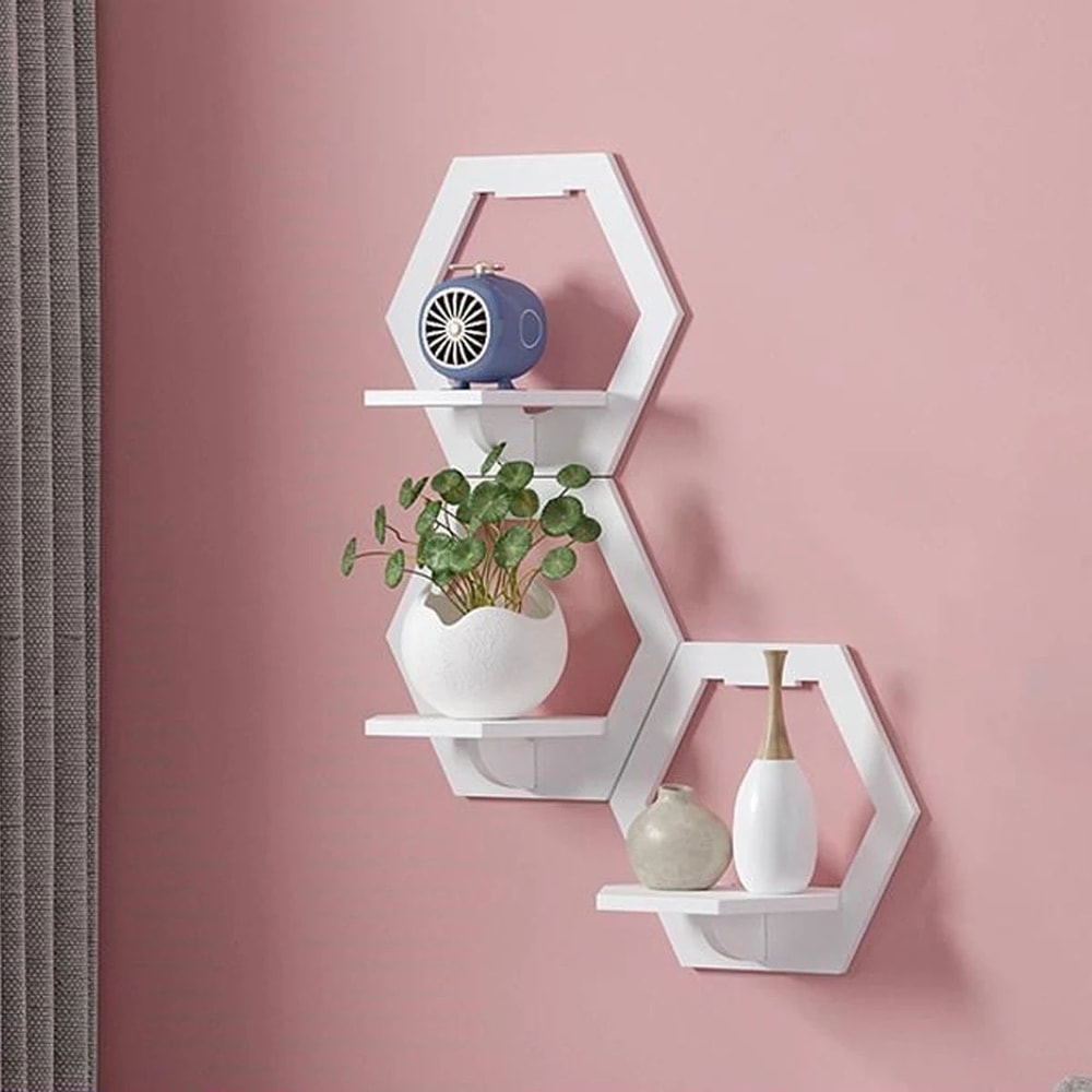 Hexagon Wall Shelf Display Set 1