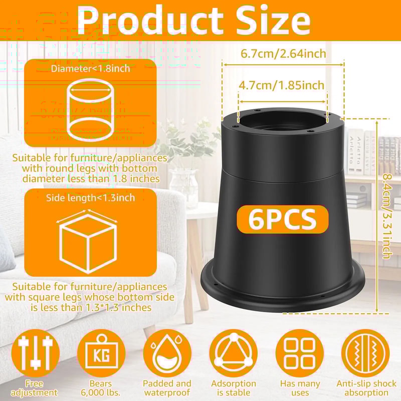 Heavy Duty Furniture Riser Pads 5