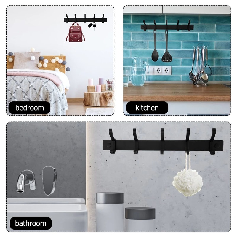 Wall Mounted Aluminum Coat Hook Rack 4