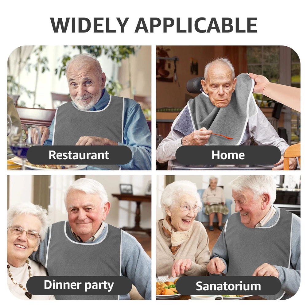 Reusable Adult Feeding Bib Set 4