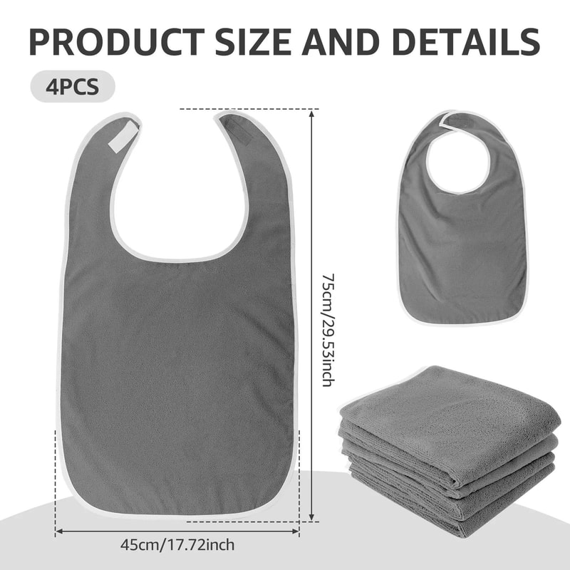 Reusable Adult Feeding Bib Set 5