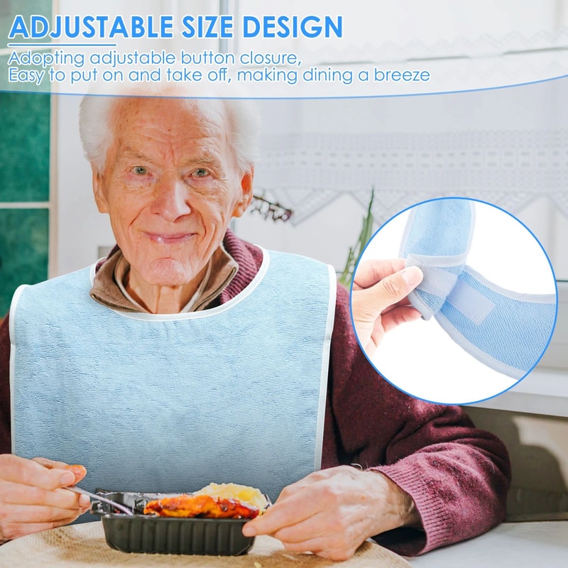 Reusable Adult Feeding Bib Set 8