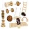 Natural Wooden Small Pet Chew Toy Set 0