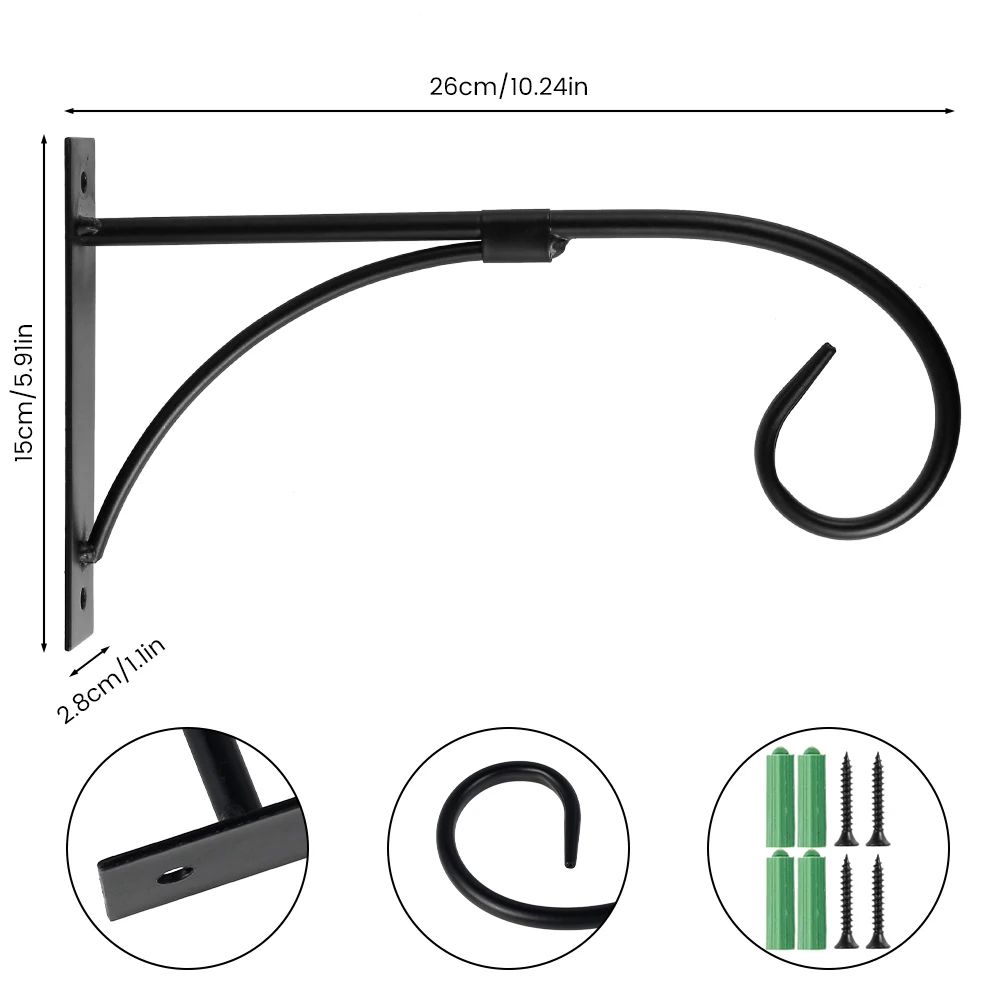 Decorative Iron Hanging Plant Hook Set 6