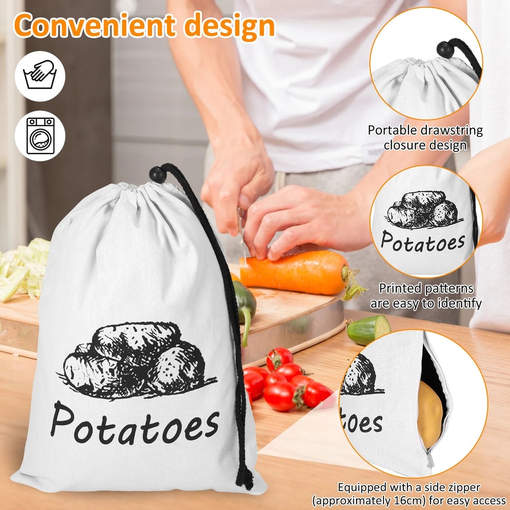 Reusable Potato Onion Storage Bag Set 3