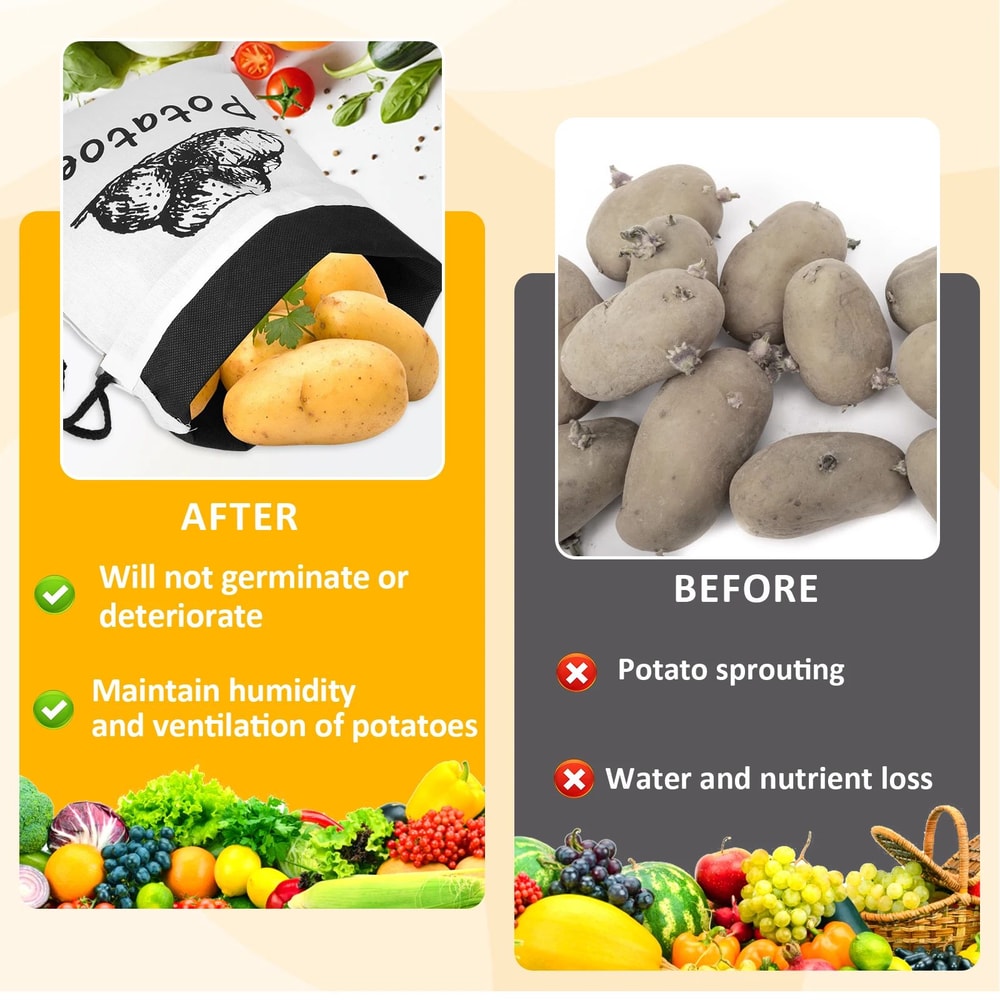 Reusable Potato Onion Storage Bag Set 4