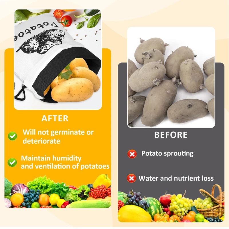 Reusable Potato Onion Storage Bag Set 4