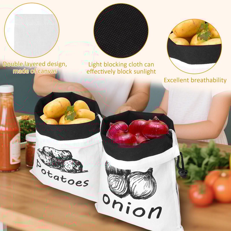 Reusable Potato Onion Storage Bag Set 6