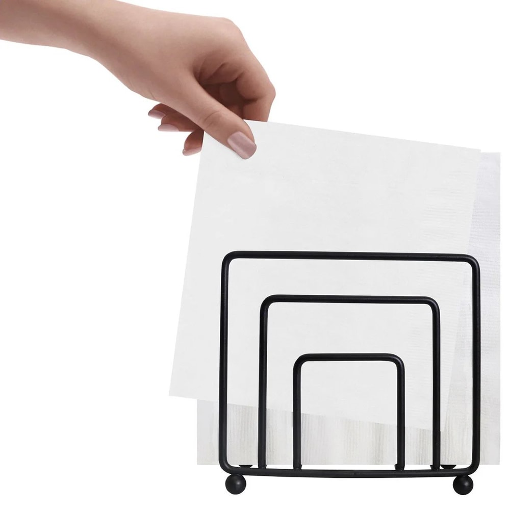 Iron Napkin Holder With Wooden Base 10
