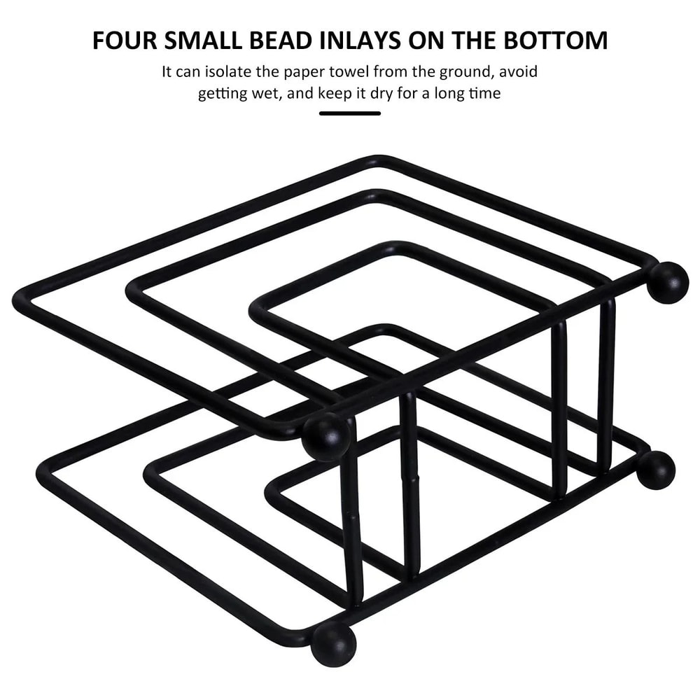 Iron Napkin Holder With Wooden Base 11