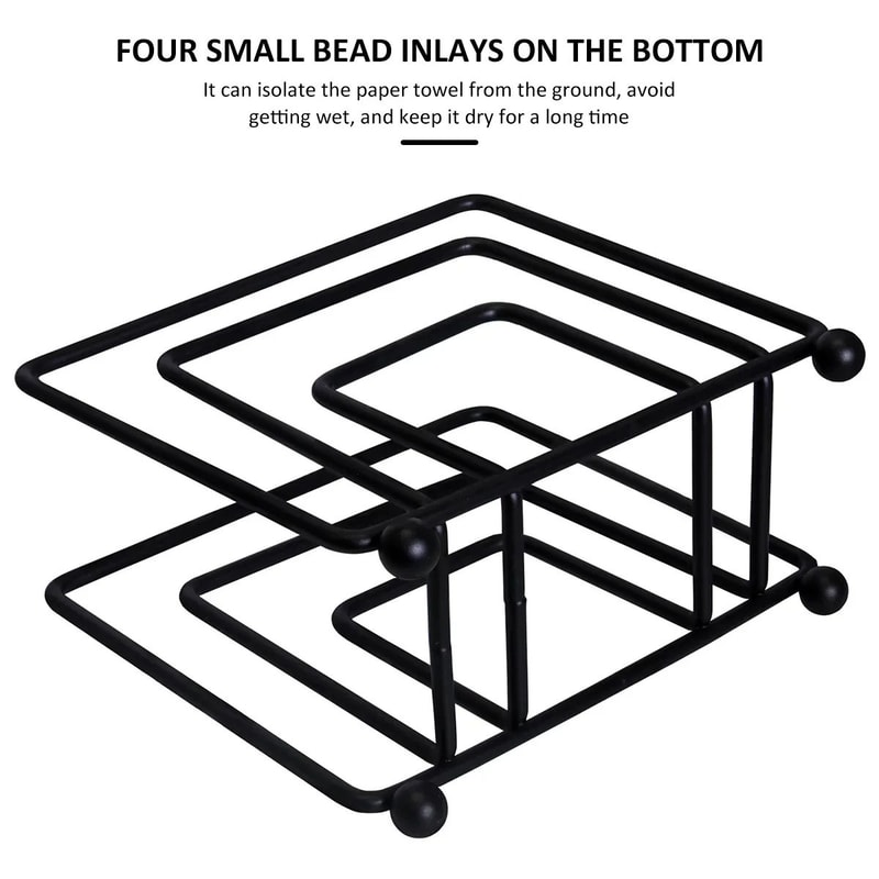 Iron Napkin Holder With Wooden Base 11