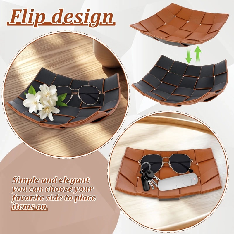PU Leather Valet Tray Organizer 2