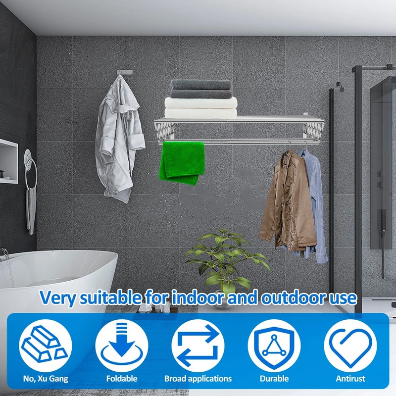 Retractable Wall Mounted Laundry Drying Rack 3