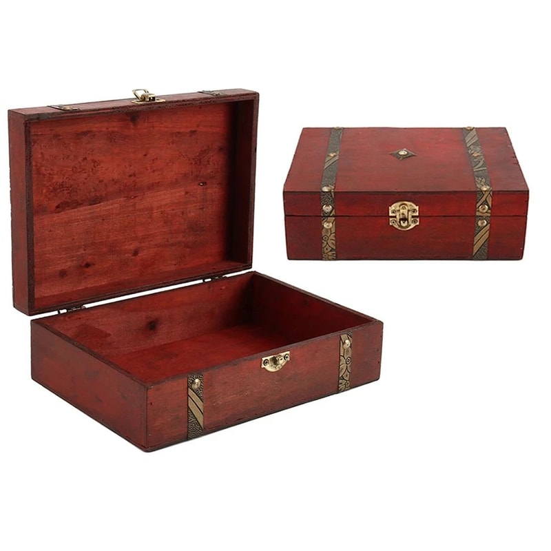 Retro Wooden Jewelry Storage Box 0