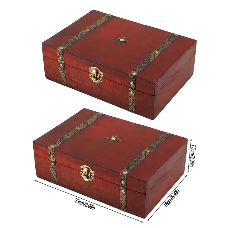 Retro Wooden Jewelry Storage Box 8