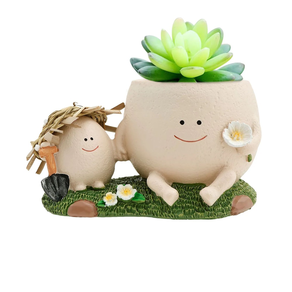 Cute Smiley Face Succulent Planter 0