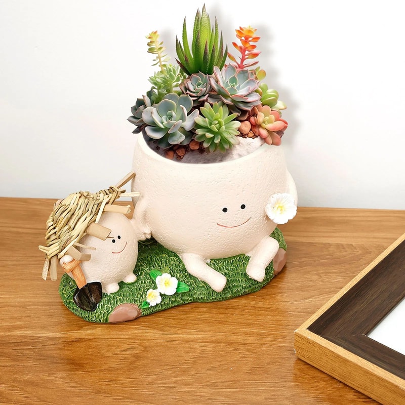 Cute Smiley Face Succulent Planter 3