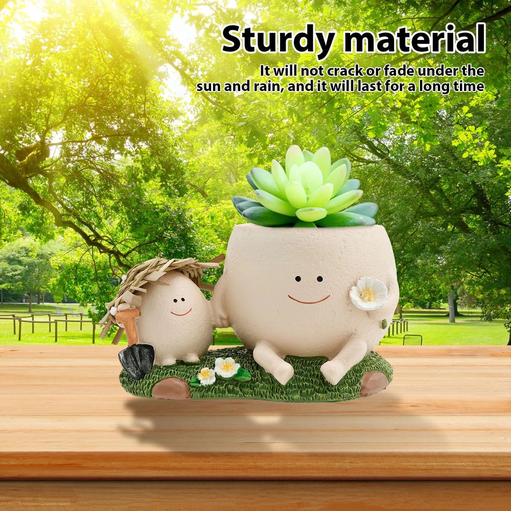 Cute Smiley Face Succulent Planter 4