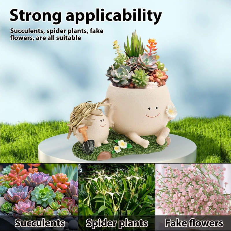 Cute Smiley Face Succulent Planter 10