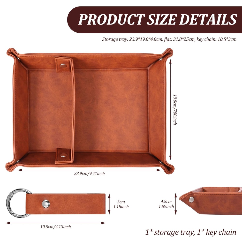 PU Leather Folding Valet Tray 5
