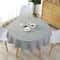 Round Cotton Linen Tablecloth 0