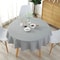 Round Cotton Linen Tablecloth 0