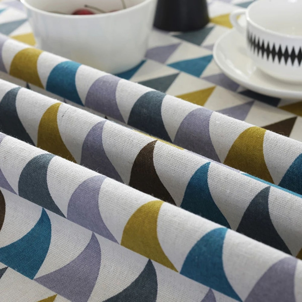 Round Cotton Linen Tablecloth 16