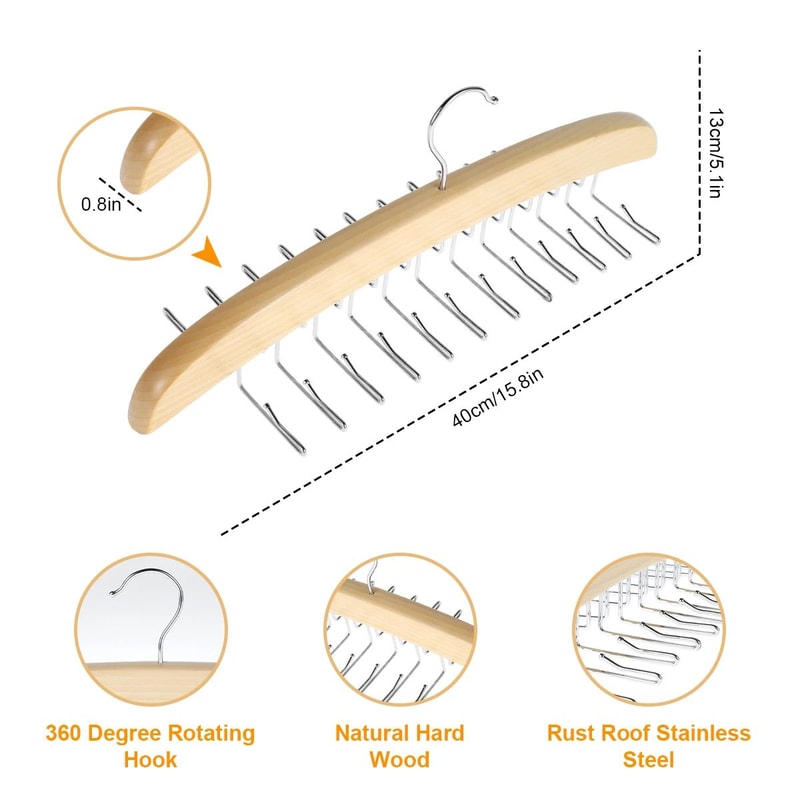 Wooden Belt And Tie Hanger 6