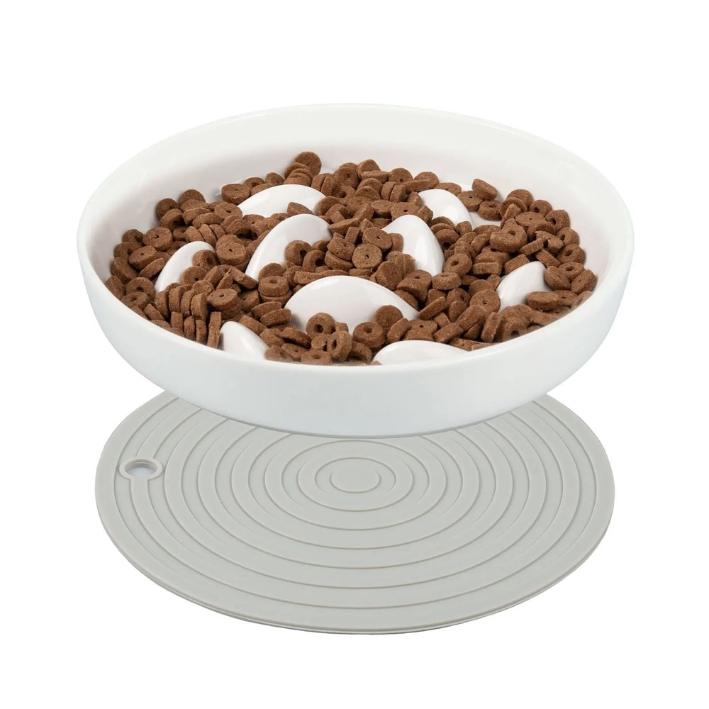 Cat Slow Feeder Ceramic Bowl 0