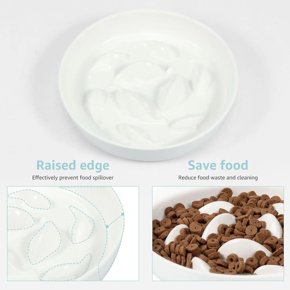 Cat Slow Feeder Ceramic Bowl 3