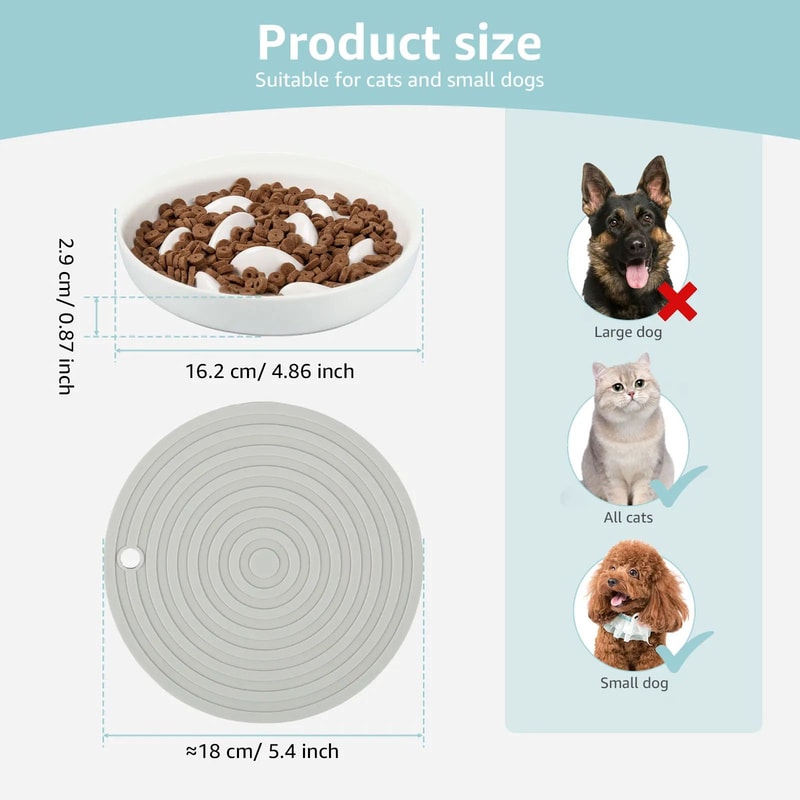 Cat Slow Feeder Ceramic Bowl 5