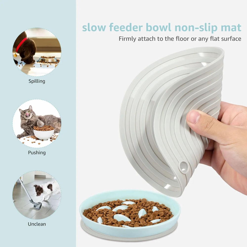 Cat Slow Feeder Ceramic Bowl 8