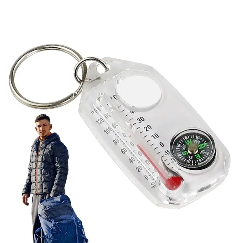 Mini Keychain Compass Thermometer 1
