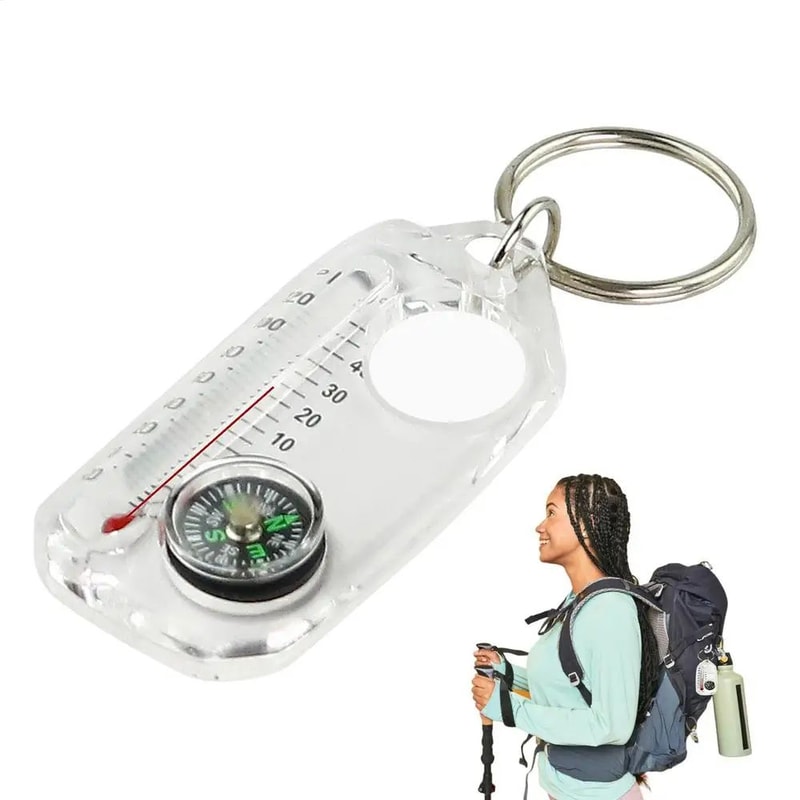 Mini Keychain Compass Thermometer 6