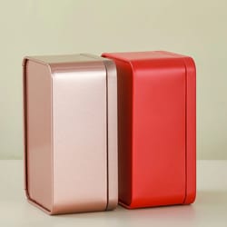 square metal tea storage tin