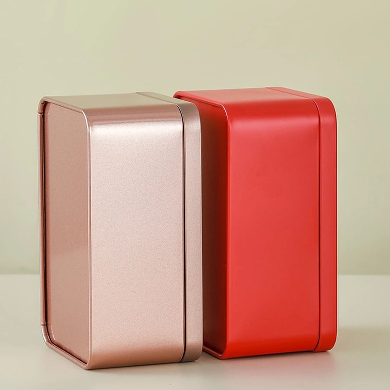 Square Metal Tea Storage Tin 0