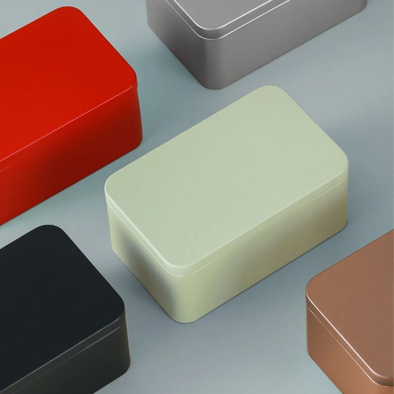 Square Metal Tea Storage Tin 1