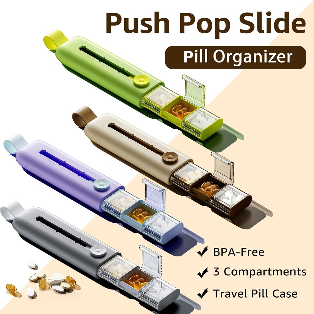 Push Pop Travel Pill Organizer 0
