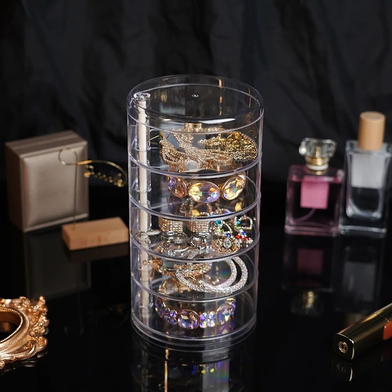 Rotating 360 Jewelry And Makeup Organizer Box 2
