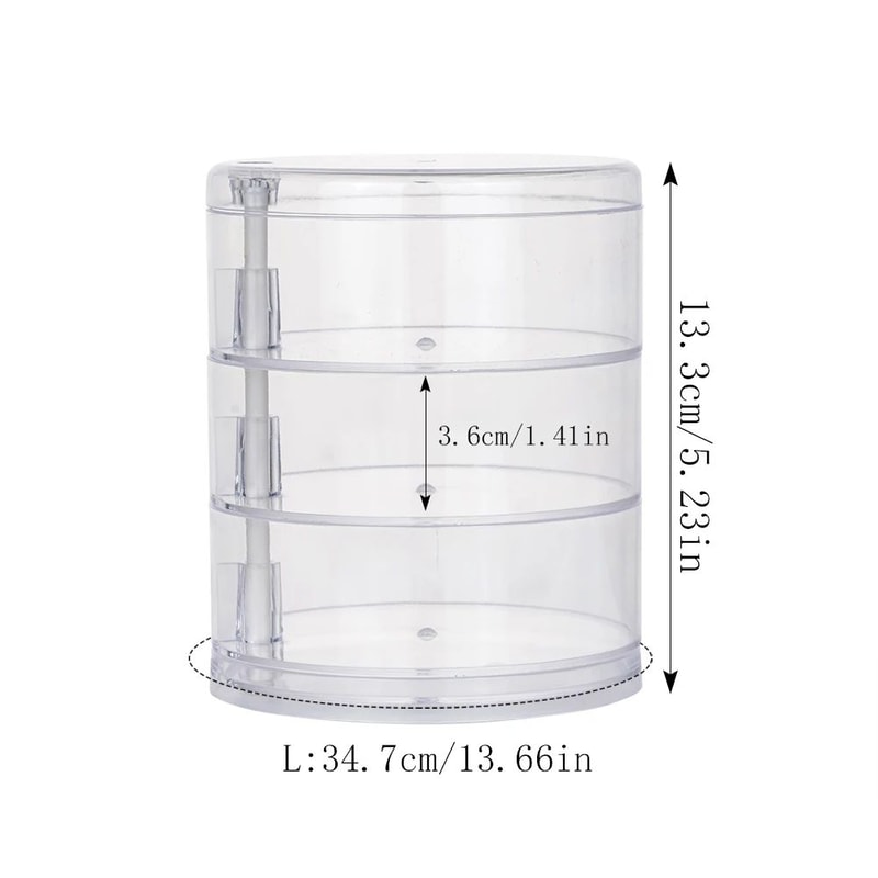 Rotating 360 Jewelry And Makeup Organizer Box 9