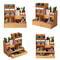 Wooden Pen Holder With Drawer Desktop Storage Box 0