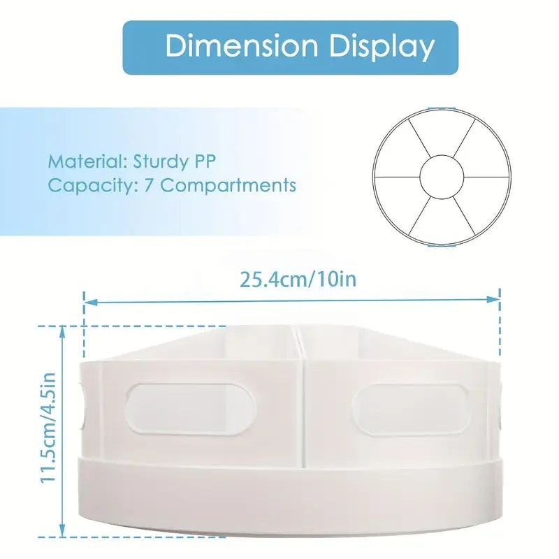 360 Degree Rotating Desk Organizer With 7 Removable Bins 2