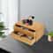 Bamboo Desktop Organizer With 2 Drawers For Desk Storage 7